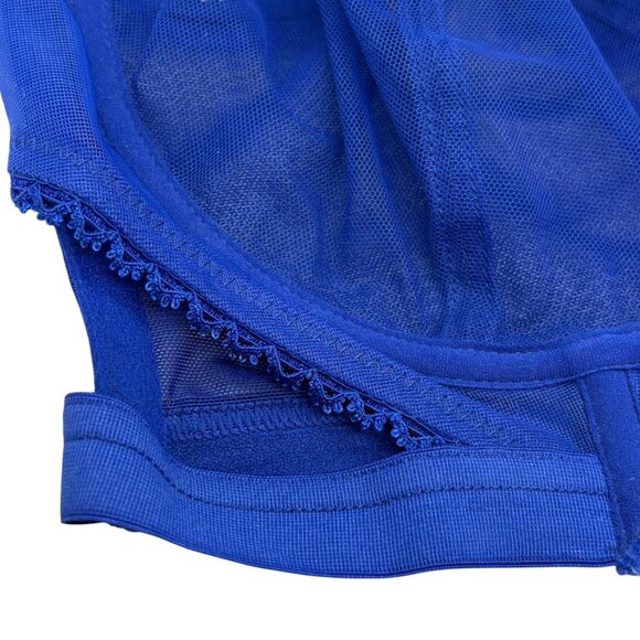 Gabi Fresh X Playful Promises Blue Sheer Mesh Bra 38DDD/F Adjustable Straps Unde - Picture 6 of 6